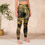 Buddha Stones Golden Dragon Print Gym Leggings Women's Yoga Pants - image 4