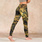 Buddha Stones Golden Dragon Print Gym Leggings Women's Yoga Pants - image 5