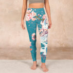 Buddha Stones Dragon Cherry Blossoms Print Gym Leggings Women's Yoga Pants - image 2