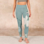 Buddha Stones Lotus Leaf Bird Print Gym Leggings Women's Yoga Pants - image 2