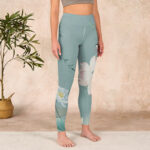 Buddha Stones Lotus Leaf Bird Print Gym Leggings Women's Yoga Pants - image 4