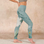 Buddha Stones Lotus Leaf Bird Print Gym Leggings Women's Yoga Pants - image 16