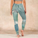 Buddha Stones Lotus Leaf Bird Print Gym Leggings Women's Yoga Pants - image 15