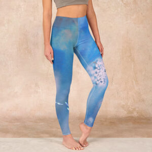 Buddha Stones Blue Dolphin Print Fitness Leggings Women's Yoga Pants - LightSkyBlue - US18，UK/AU22，EU50 (4XL) - image 1