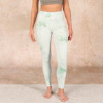 Buddha Stones Green Bamboo Leaves Print Sports Leggings Women's Yoga Pants - image 2