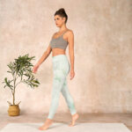 Buddha Stones Green Bamboo Leaves Print Sports Leggings Women's Yoga Pants - image 13