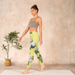 Buddha Stones Yellow White Rose Print Sports Leggings Women's Yoga Pants - image 13