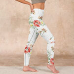 Buddha Stones White Daisy Red Flower Print Sports Leggings Women's Yoga Pants - image 17