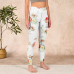 Buddha Stones White Daisy Red Flower Print Sports Leggings Women's Yoga Pants - image 4