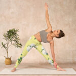 Buddha Stones Yellow White Rose Print Sports Leggings Women's Yoga Pants - image 10