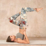 Buddha Stones Beige Red Grey Abstract Design Print Exercise Leggings Women's Yoga Pants - image 8