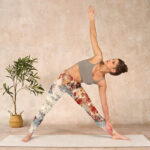 Buddha Stones Beige Red Grey Abstract Design Print Exercise Leggings Women's Yoga Pants - image 10