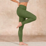Buddha Stones Green Auspicious Cloud Waves Print Gym Leggings Women's Yoga Pants - image 16