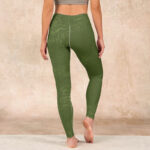 Buddha Stones Green Auspicious Cloud Waves Print Gym Leggings Women's Yoga Pants - image 15