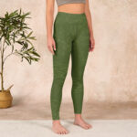 Buddha Stones Green Auspicious Cloud Waves Print Gym Leggings Women's Yoga Pants - image 4