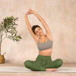 Buddha Stones Green Auspicious Cloud Waves Print Gym Leggings Women's Yoga Pants - image 14