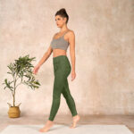 Buddha Stones Green Auspicious Cloud Waves Print Gym Leggings Women's Yoga Pants - image 13