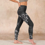 Buddha Stones Gray Peony Rose Flower Sketch Print Gym Fitness Leggings Women's Yoga Pants - image 17