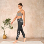 Buddha Stones Gray Peony Rose Flower Sketch Print Gym Fitness Leggings Women's Yoga Pants - image 13