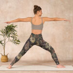 Buddha Stones Olive Florals Print Sports Fitness Leggings Women's Yoga Pants - image 11