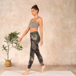 Buddha Stones Olive Florals Print Sports Fitness Leggings Women's Yoga Pants - image 13