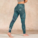 Buddha Stones Peony Flower Magpie Butterfly Print Gym Fitness Leggings Women's Yoga Pants - image 5