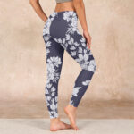 Buddha Stones Flowers Blossom Print Sports Fitness Leggings Women's Yoga Pants - image 3