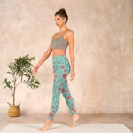 Buddha Stones Vine Leaves Blossom Print Gym Leggings Women's Yoga Pants - image 13