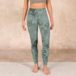 Buddha Stones Casual Flower Leaves Print Gym Fitness Leggings Women's Yoga Pants - image 2
