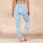 Buddha Stones Blue Vine Leaves Print Gym Leggings Women's Yoga Pants - image 15