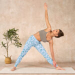 Buddha Stones Blue Vine Leaves Print Gym Leggings Women's Yoga Pants - image 10
