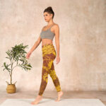 Buddha Stones Golden Dragon Flowers Print Gym Leggings Women's Yoga Pants - image 13