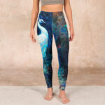 Buddha Stones Blue Peacock Colorful Feathers Print Gym Leggings Women's Yoga Pants - image 2