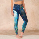 Buddha Stones Blue Peacock Colorful Feathers Print Gym Leggings Women's Yoga Pants - SteelBlue - US18，UK/AU22，EU50 (4XL) - image 1
