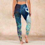 Buddha Stones Blue Peacock Colorful Feathers Print Gym Leggings Women's Yoga Pants - image 15