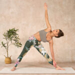 Buddha Stones Green Golden Snake Lily Peony Flowers Print Gym Leggings Women's Yoga Pants - image 10