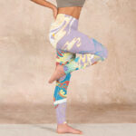 Buddha Stones Purple Dragon Auspicious Clouds Print Gym Leggings Women's Yoga Pants - image 16