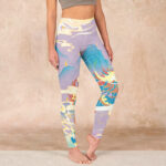 Buddha Stones Purple Dragon Auspicious Clouds Print Gym Leggings Women's Yoga Pants - Plum - US18，UK/AU22，EU50 (4XL) - image 1
