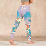 Buddha Stones Purple Dragon Auspicious Clouds Print Gym Leggings Women's Yoga Pants - image 5
