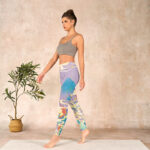 Buddha Stones Purple Dragon Auspicious Clouds Print Gym Leggings Women's Yoga Pants - image 13