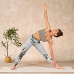 Buddha Stones Dark Gray Bamboo Leaves Print Gym Leggings Women's Yoga Pants - image 10