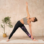 Buddha Stones Black Pink Lotus Flower Print Gym Leggings Women's Yoga Pants - image 10