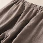 Buddha Stones Casual Plain Color Lace-up Cotton Linen Women's Wide Leg Pants Women's Wide Leg Pants BS 1