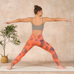 Buddha Stones Orange Maple Leaves Flowers Print Gym Leggings Women's Yoga Pants - image 12