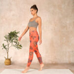 Buddha Stones Orange Maple Leaves Flowers Print Gym Leggings Women's Yoga Pants - image 13