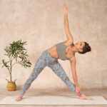 Buddha Stones Grey Green Leaves Flowers Print Gym Leggings Women's Yoga Pants - image 10