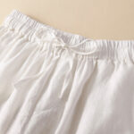 Buddha Stones Plain Color Bottom Hollow Lace Design Lace-up Cotton Linen Women's Shorts With Pockets - image 13