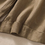 Buddha Stones Casual Solid Color Turn Up Cuff Belt Cotton Linen Women's Shorts With Pockets Women's Shorts BS 7