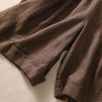 Buddha Stones Casual Solid Color Turn Up Cuff Belt Cotton Linen Women's Shorts With Pockets Women's Shorts BS 16