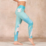 Buddha Stones Mint Green Mountain Crane Print Fitness Leggings Women's Yoga Pants - image 14